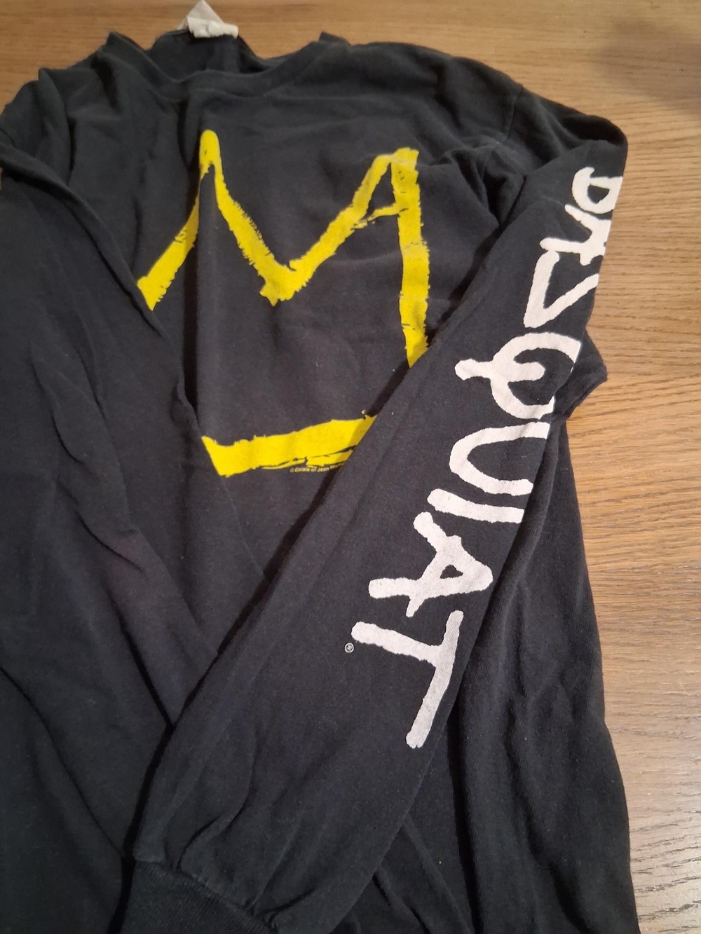 Junk Food Clothing Black Long-Sleeve Tee with Yellow Crown Graphic